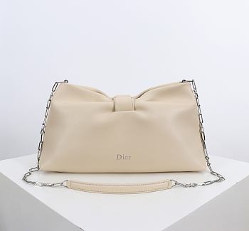 	 Colestore Dior Medium Dior Bow Bag Light Beige Lambskin 30 x 17.5 x 12cm