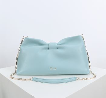 	 Colestore Dior Medium Dior Bow Bag Light Blue Lambskin 30 x 17.5 x 12cm