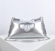 	 Colestore Dior Medium Dior Bow Bag Silver-Tone Laminated Lambskin 30 x 17.5 x 12cm - 1