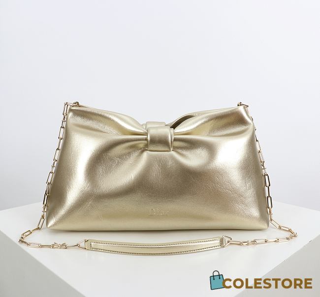 	 Colestore Dior Medium Dior Bow Bag Gold-Tone Laminated Lambskin 30 x 17.5 x 12cm - 1