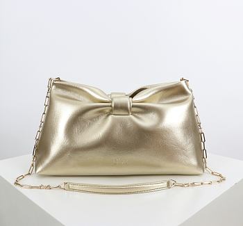 	 Colestore Dior Medium Dior Bow Bag Gold-Tone Laminated Lambskin 30 x 17.5 x 12cm