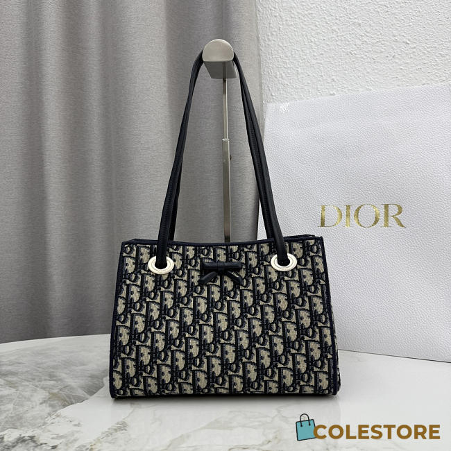 Colestore Dior  Small Shopping Bag Blue Dior Oblique Jacquard 27 x 19 x 13.5cm - 1