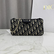 Colestore  Dior Oblique Bow Pouch with Chain Blue Dior Oblique  Jacquard 22 x 11.5 x 4.5cm - 1