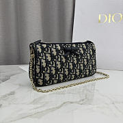 Colestore  Dior Oblique Bow Pouch with Chain Blue Dior Oblique  Jacquard 22 x 11.5 x 4.5cm - 3