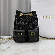 Colestore Dior Caro Small Multi-Carry Backpack Black Tweed 20×25×10.5cm - 1