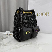 Colestore Dior Caro Small Multi-Carry Backpack Black Tweed 20×25×10.5cm - 4