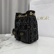 Colestore Dior Caro Small Multi-Carry Backpack Black Tweed 20×25×10.5cm - 3