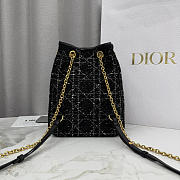 Colestore Dior Caro Small Multi-Carry Backpack Black Tweed 20×25×10.5cm - 2