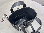 Colestore Dior Small Dior Toujours Vertical Tote Bag Black Tweed with White Cannage Motif 16×18×12cm - 6