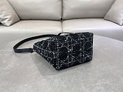Colestore Dior Small Dior Toujours Vertical Tote Bag Black Tweed with White Cannage Motif 16×18×12cm - 4
