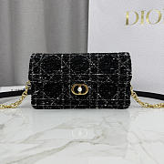 Colestore Dior Jolie Mini Bag Black Tweed with White Cannage Motif 21x11.5x4.5cm - 1