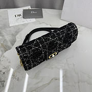 Colestore Dior Jolie Mini Bag Black Tweed with White Cannage Motif 21x11.5x4.5cm - 4
