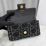 Colestore Dior Jolie Mini Bag Black Tweed with White Cannage Motif 21x11.5x4.5cm - 2