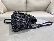 Colestore Dior Medium Dior Caro Backpack Black Tweed with White Cannage Motif 23×26.7×12.5cm  - 6