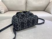 Colestore Dior Medium Dior Caro Backpack Black Tweed with White Cannage Motif 23×26.7×12.5cm  - 3