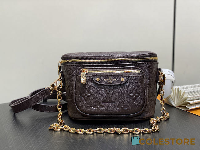 Colestore Louis Vuitton Mini Bumbag Monogram Empreinte Chocolate Leather 17 x 12 x 9.5cm - 1