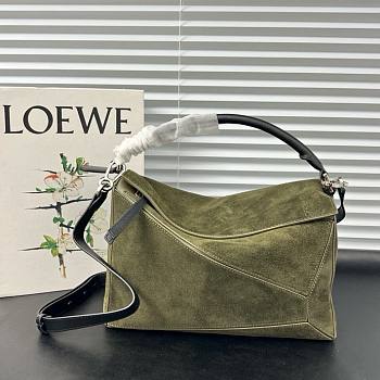 Colestore Loewe Small Puzzle bag Suede Green 24×10.5×16.5cm
