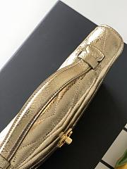 Colestore Chanel Chevron Quilted Envelope Flap Bag Metallic Gold, Top Handle 26x10x5cm - 6
