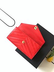 Colestore Chanel Chevron Quilted Envelope Flap Bag Red, Top Handle 26x10x5cm - 6