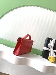 Colestore Chanel Chevron Quilted Envelope Flap Bag Red, Top Handle 26x10x5cm - 4