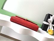 Colestore Chanel Chevron Quilted Envelope Flap Bag Red, Top Handle 26x10x5cm - 3