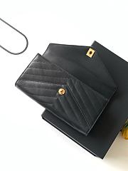 Colestore Chanel Chevron Quilted Envelope Flap Bag Black. Top Handle 26x10x5cm - 6