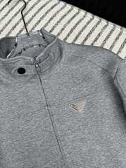 Colestore Prada Triangle Logo Zip-Up Jersey Jacket Grey - 2