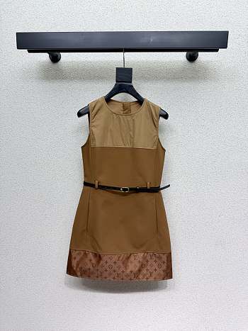 Colestore  Louis Vuitton Bi-Material Belted Dress