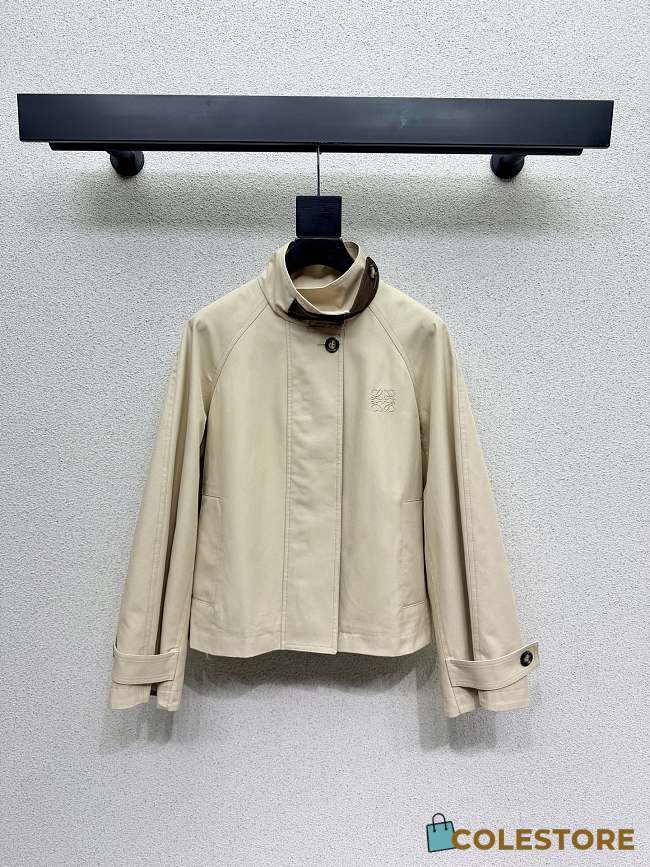 Colestore  Loewe Short parka in cotton and silk Beige  - 1