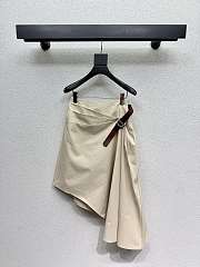 Colestore  Loewe Belted skirt in cotton and silk Beige - 1