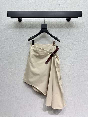 Colestore  Loewe Belted skirt in cotton and silk Beige