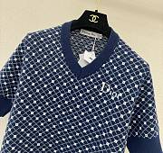 Colestore  Dior Short-Sleeved Sweater Wool Blend Jacquard with Navy Blue - 4