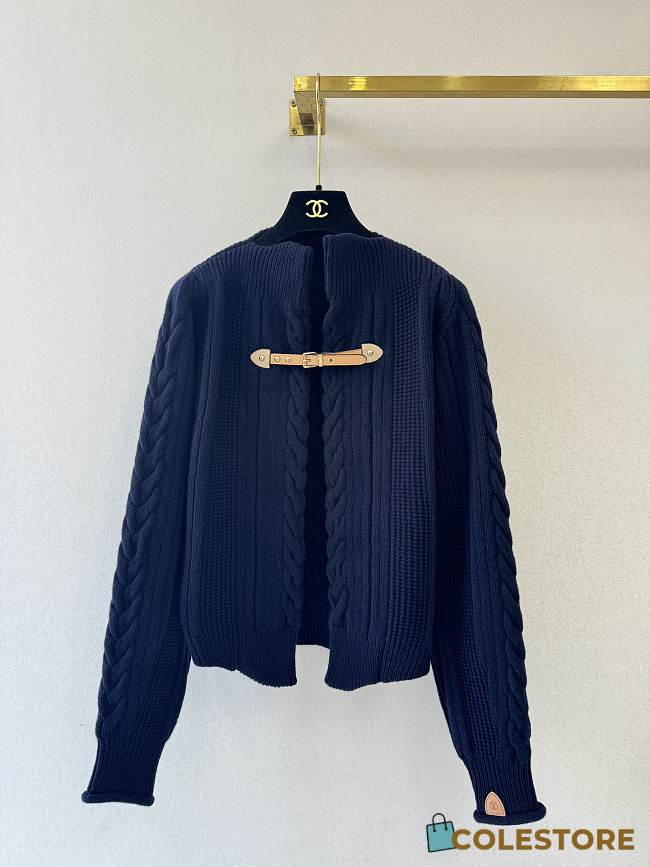 Colestore  Louis Vuitton Strap Front Cable-Knit Cardigan - 1