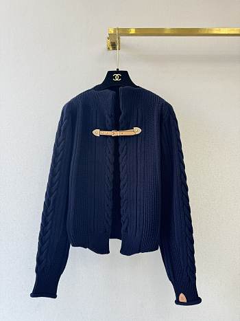 Colestore  Louis Vuitton Strap Front Cable-Knit Cardigan