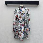 Colestore  Gucci Printed Silk Twill Dress in Multicolor White - 6
