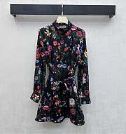Colestore  Gucci Printed Silk Twill Dress in Multicolor Black - 1
