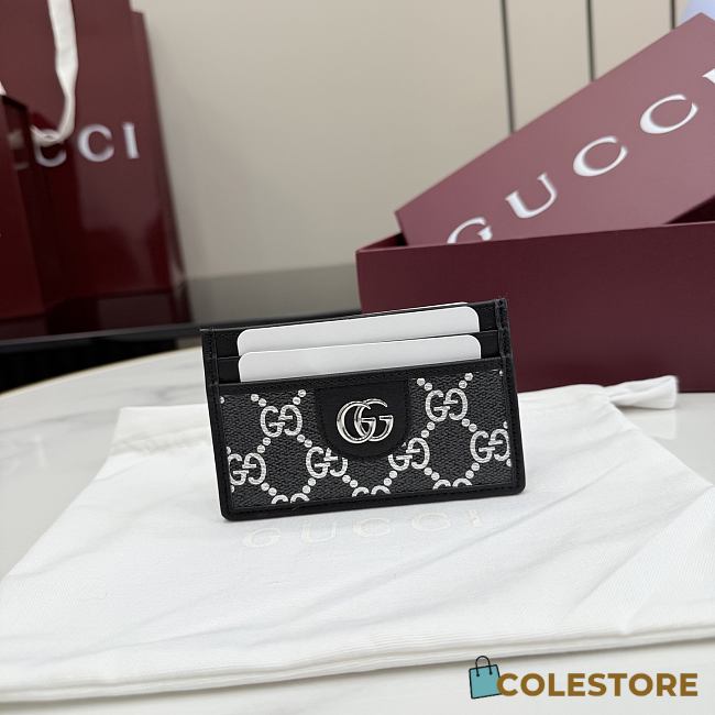 Colestore Gucci GG card case in black and silver GG fabric 11x7cm - 1