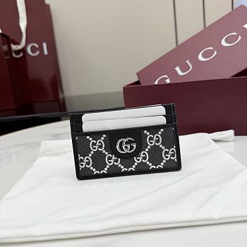 Colestore Gucci GG card case in black and silver GG fabric 11x7cm