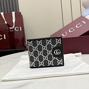 Colestore  Gucci GG bi-fold wallet in black and silver GG fabric  - 1