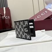 Colestore  Gucci GG bi-fold wallet in black and silver GG fabric  - 6