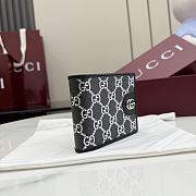 Colestore  Gucci GG bi-fold wallet in black and silver GG fabric  - 5