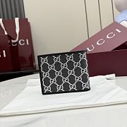 Colestore  Gucci GG bi-fold wallet in black and silver GG fabric  - 4