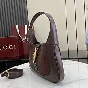 Colestore Gucci Jackie 1961 medium bag in dark brown suede 27.5x19x4cm - 5