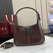 Colestore Gucci Jackie 1961 medium bag in dark brown suede 27.5x19x4cm - 3