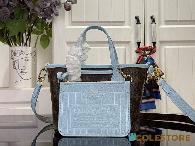 Colestore Louis Vuitton Neverfull Bandoulière Inside Out BB Monogram Sky Blue 16.5 x 11 x 26.5cm - 1