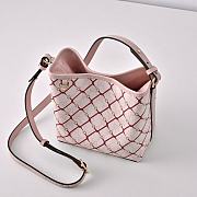 Colestore  Gucci GG Emblem small bucket bag in pink and red GG fabric 19 × 18 × 11 cm - 5