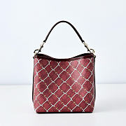 Colestore  Gucci GG Emblem small bucket bag in  red and pink GG fabric 19 × 18 × 11 cm - 3