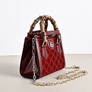 Colestore  GucciDiana crystals small tote bag in Rosso Ancora red velvet 20 × 16 × 10 cm - 4