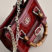Colestore  GucciDiana crystals small tote bag in Rosso Ancora red velvet 20 × 16 × 10 cm - 2