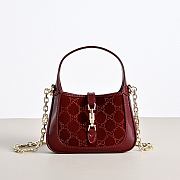 Colestore Gucci Jackie 1961 crystals mini bag in Rosso Ancora red 19 × 13 × 3 cm  - 1